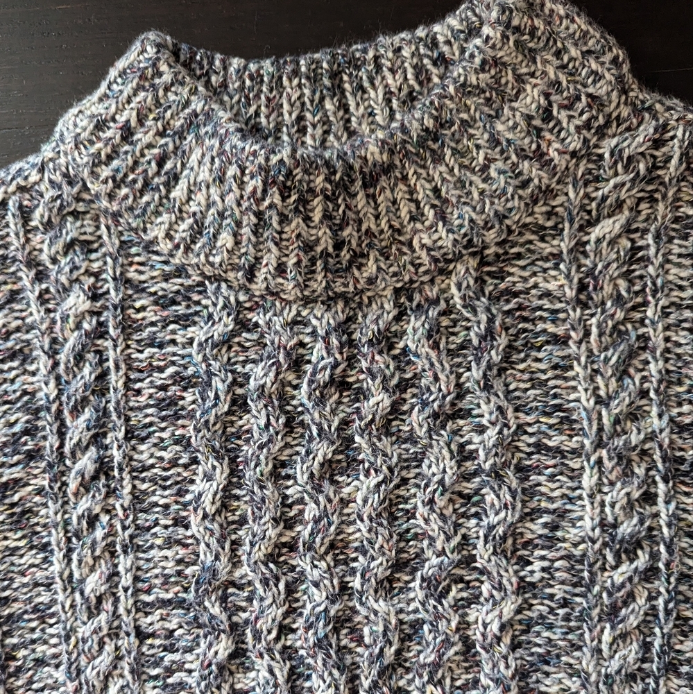 Tommy Hilfiger Cable Knit Sweater Multicolor Marled Women's Medium Mock neck - Picture 4 of 8
